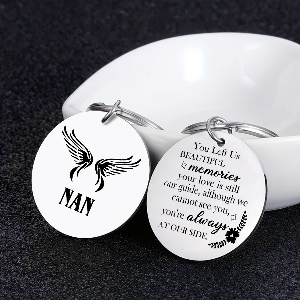 Personalised Memorial Keyring - Stainless Steel Keepsake with Engraved Message and Custom Name | Jessmade