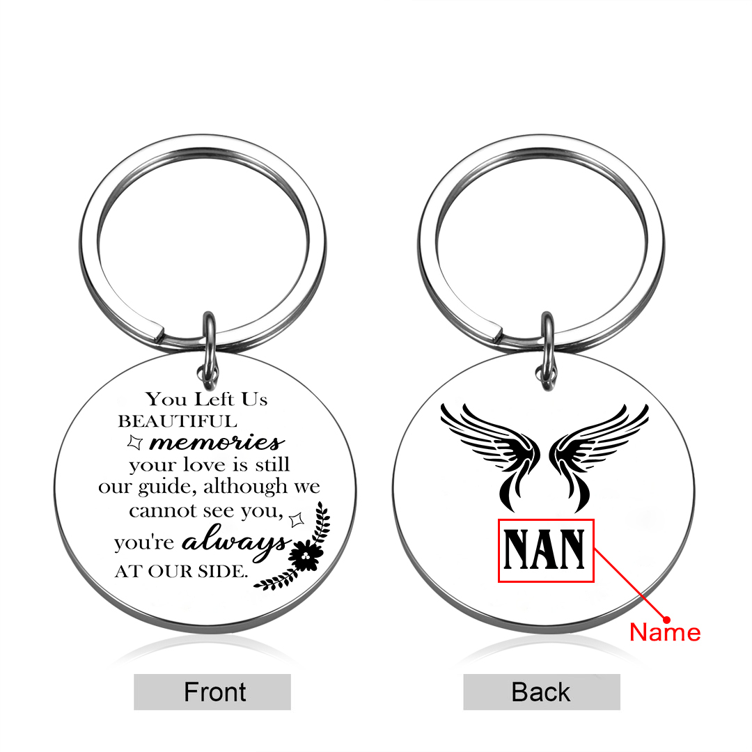 Personalised Memorial Keyring - Stainless Steel Keepsake with Engraved Message and Custom Name | Jessmade
