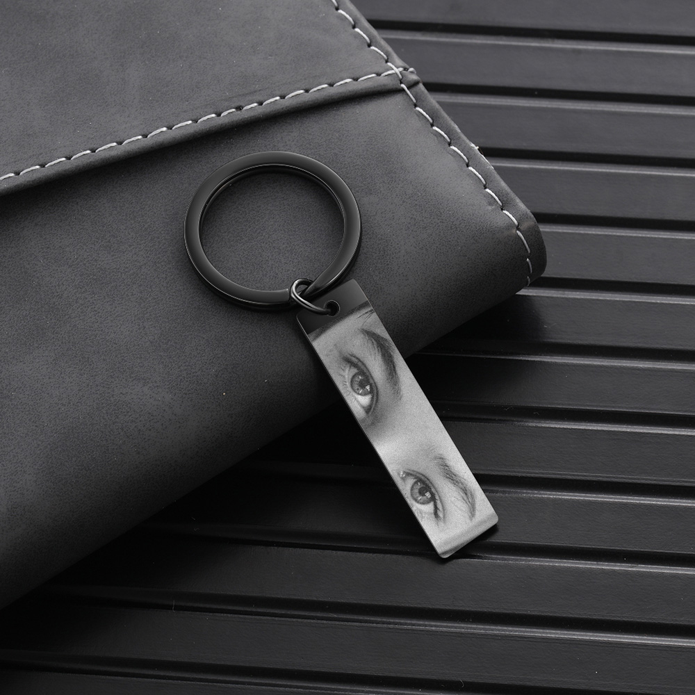 Custom Eye Photo Stainless Steel Keyring - Available in Silver & Gold & Black - Christmas Gift for Wife/Mum/Daughter/Sister | Jessemade