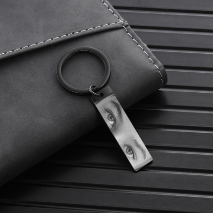 Custom Eye Photo Stainless Steel Keyring - Available in Silver & Gold & Black - Christmas Gift for Wife/Mum/Daughter/Sister | Jessemade