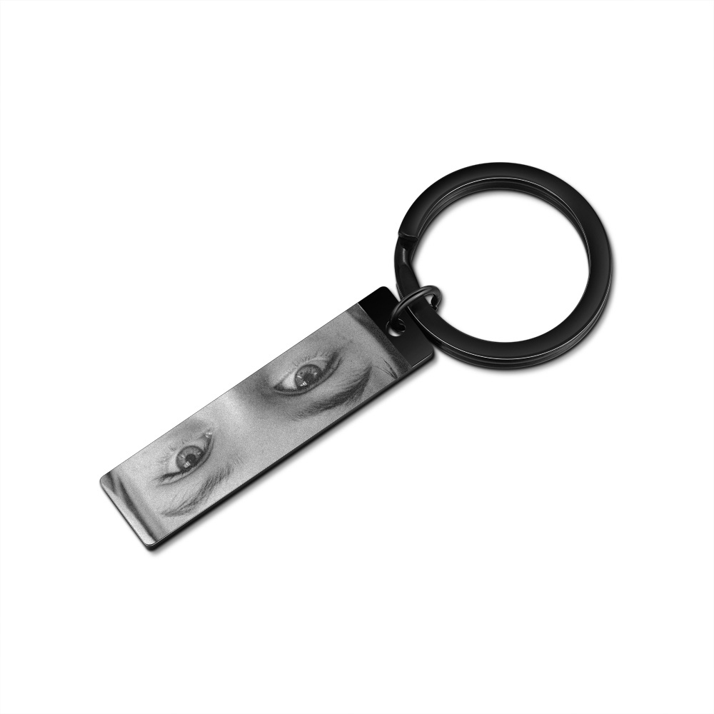 Custom Eye Photo Stainless Steel Keyring - Available in Silver & Gold & Black - Christmas Gift for Wife/Mum/Daughter/Sister | Jessemade