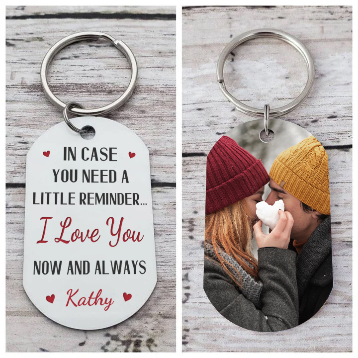 Personalised Couple Keyring – Custom Name, Photo & “I Love You Now and Always” Design – Valentine’s Day Gift for Couple | Jessemade