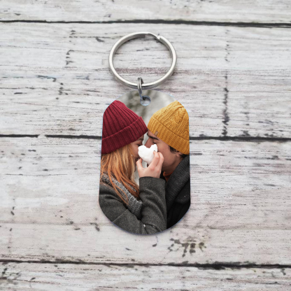 Personalised Couple Keyring – Custom Name, Photo & “I Love You Now and Always” Design – Valentine’s Day Gift for Couple | Jessemade