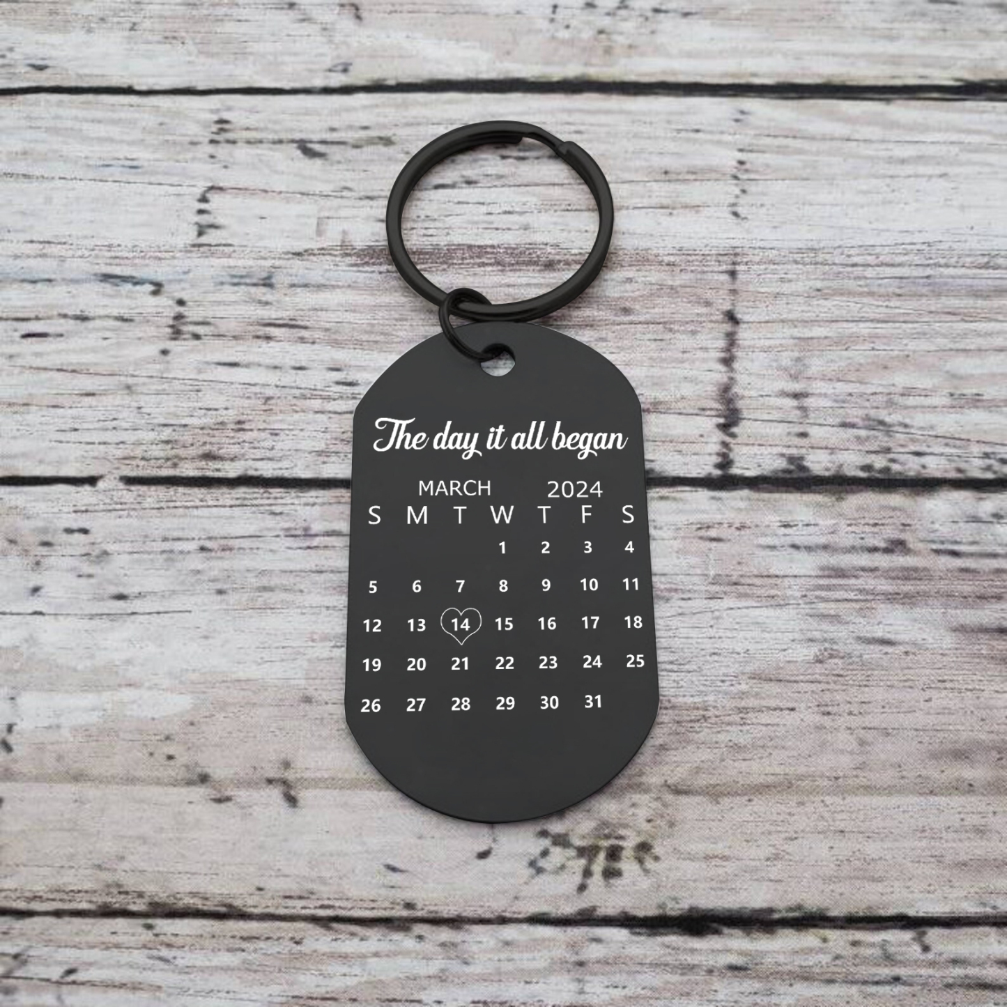 Personalised Anniversary Keyring – Custom Names, “I Met You, I Liked You” Design with Calendar – Valentine’s Day Gift for Couple | Jessemade