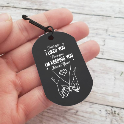 Personalised Anniversary Keyring – Custom Names, “I Met You, I Liked You” Design with Calendar – Valentine’s Day Gift for Couple | Jessemade