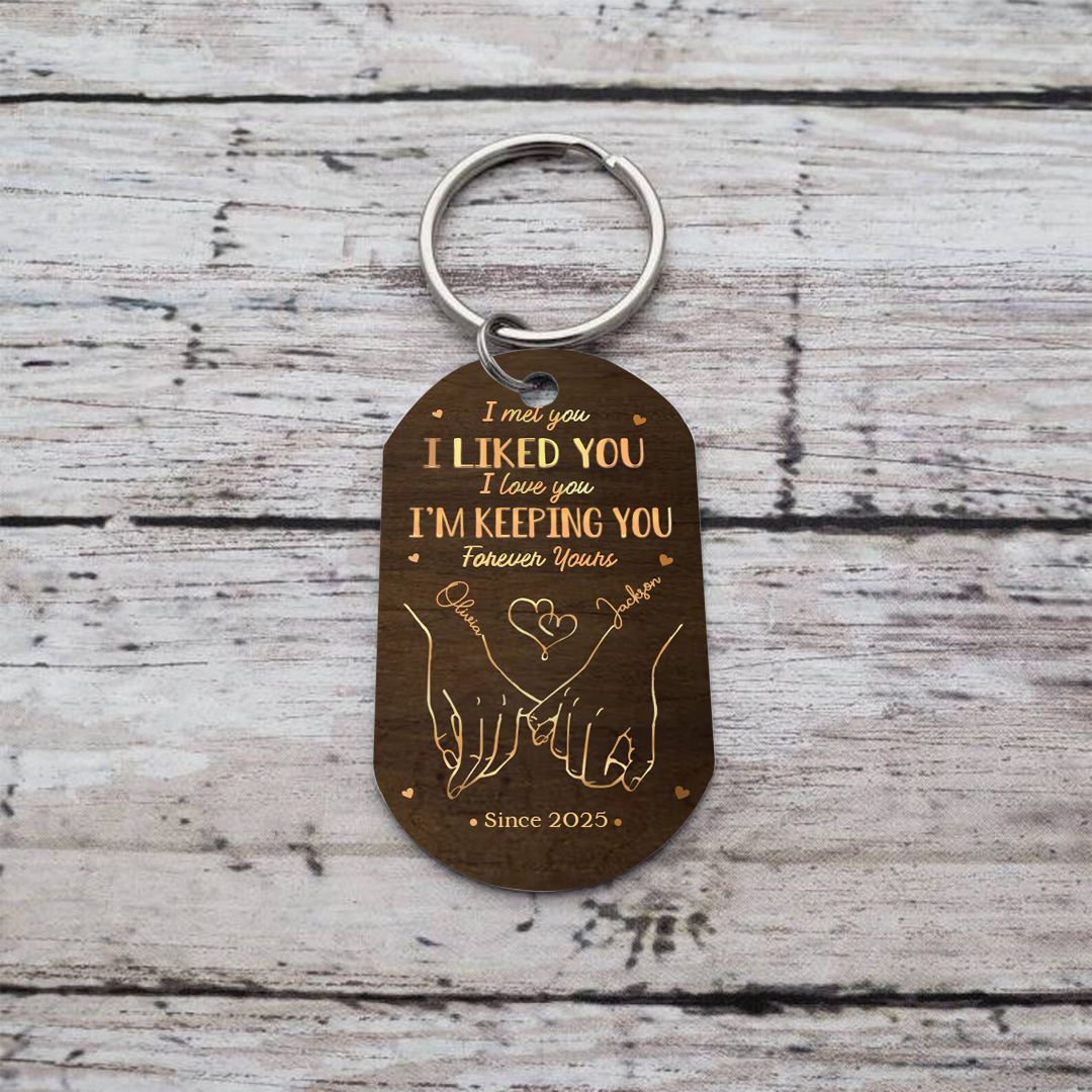 [Copy]Personalised Couple Keyring – Custom Name, Photo & “I Love You Now and Always” Design – Valentine’s Day Gift for Couple | Jessemade