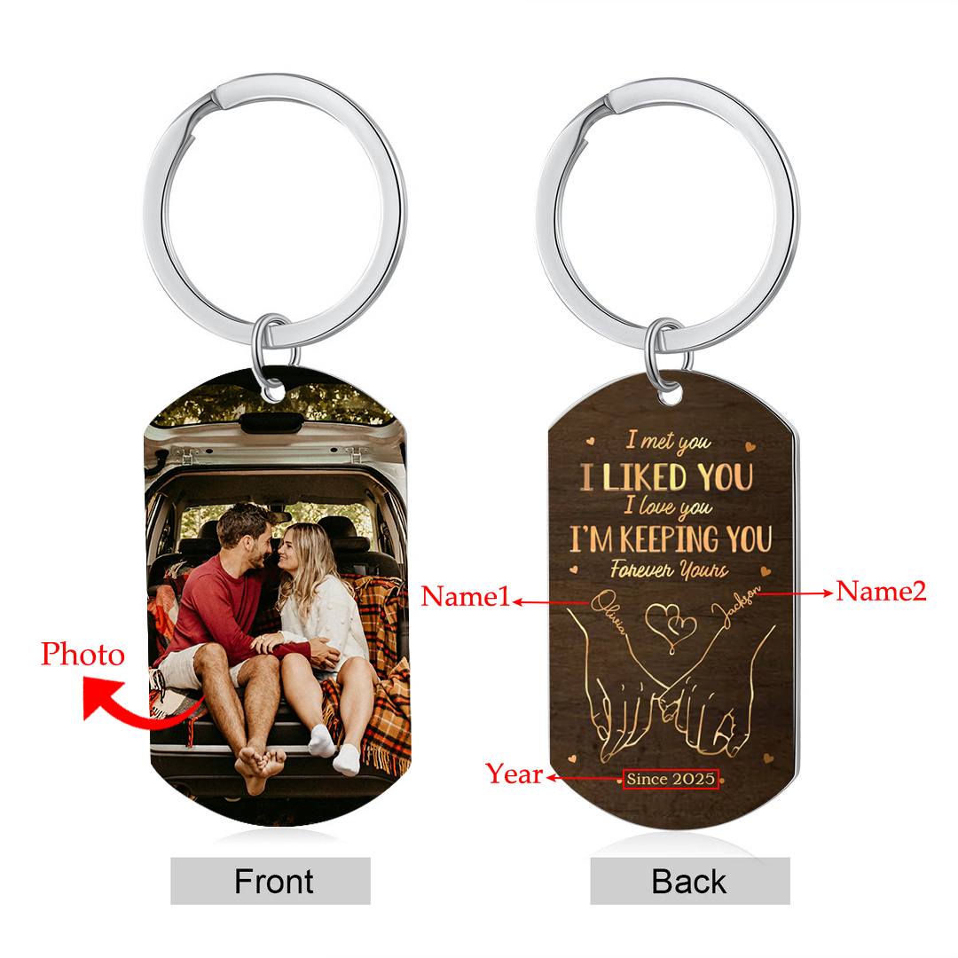 [Copy]Personalised Couple Keyring – Custom Name, Photo & “I Love You Now and Always” Design – Valentine’s Day Gift for Couple | Jessemade