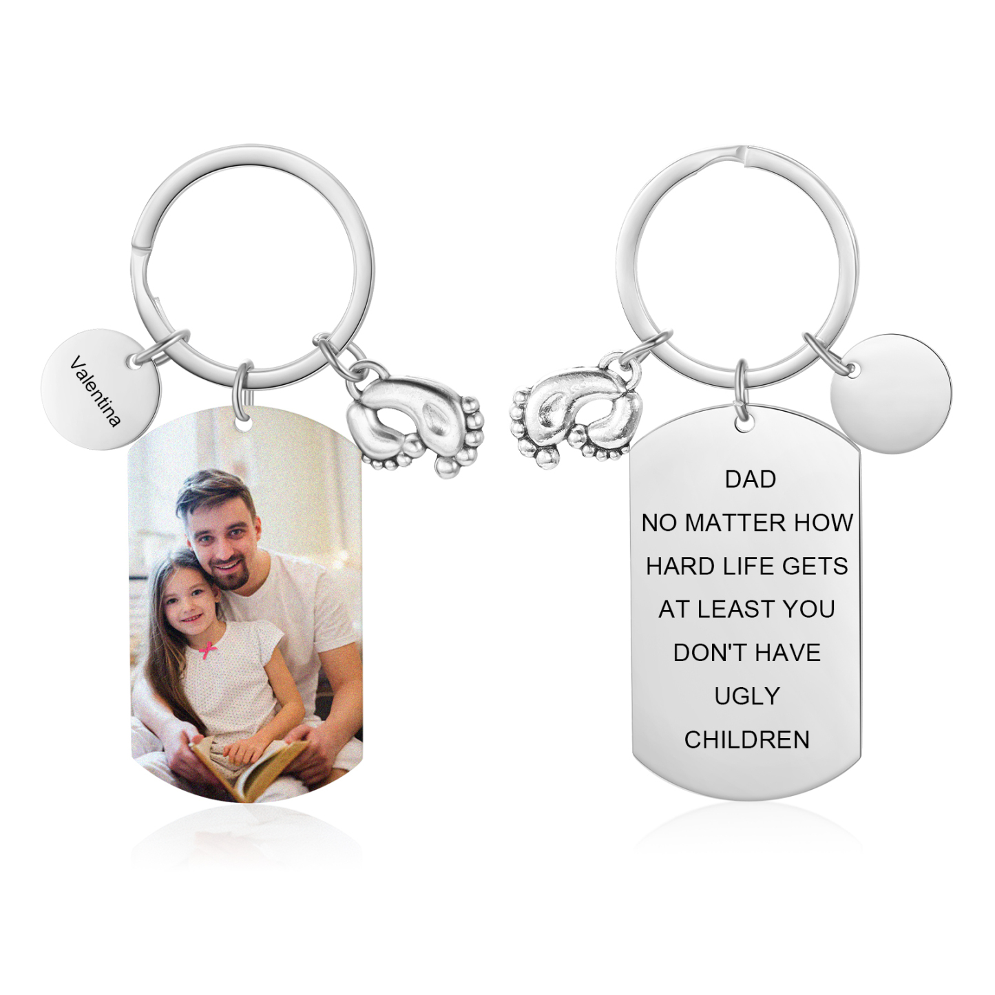 Personalised Name & Photo Keyring, Custom No Matter How Life Gets Gift for Dad | Jessemade