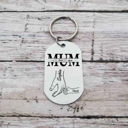 Personalised Keyring with Custom Photo & 2 Names Stainless Steel Keyring Gift for Mum | Jessemade