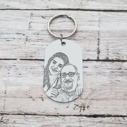 Personalised Name and Photo Father Keyring Gifts for Dad - " My Dad My Hero" | Jessemade