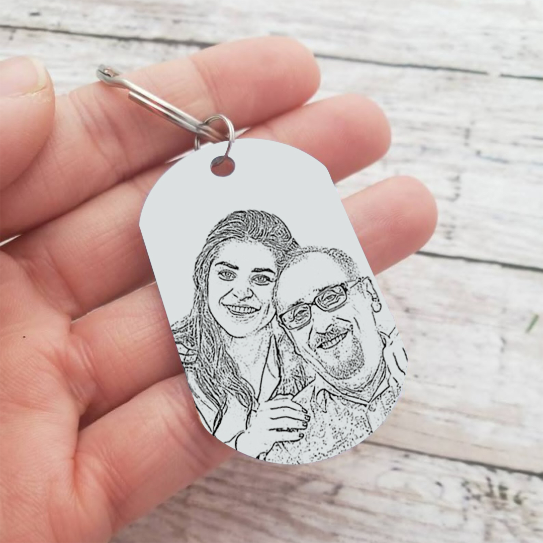 Personalised Name and Photo Father Keyring Gifts for Dad - " My Dad My Hero" | Jessemade