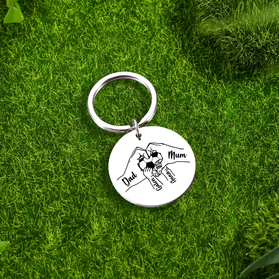 Custom Family Photo Keyring for Mum & Dad – Personalised Gift with 4 Names & 1 Photo | Jessemade
