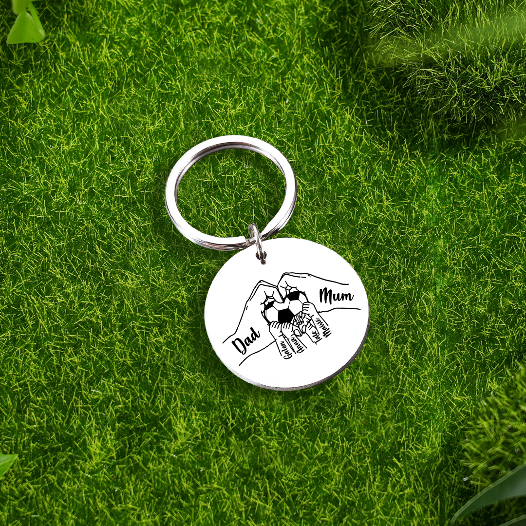 Custom Family Photo Keyring for Mum & Dad – Personalised Gift with 6 Names & 1 Photo | Jessemade