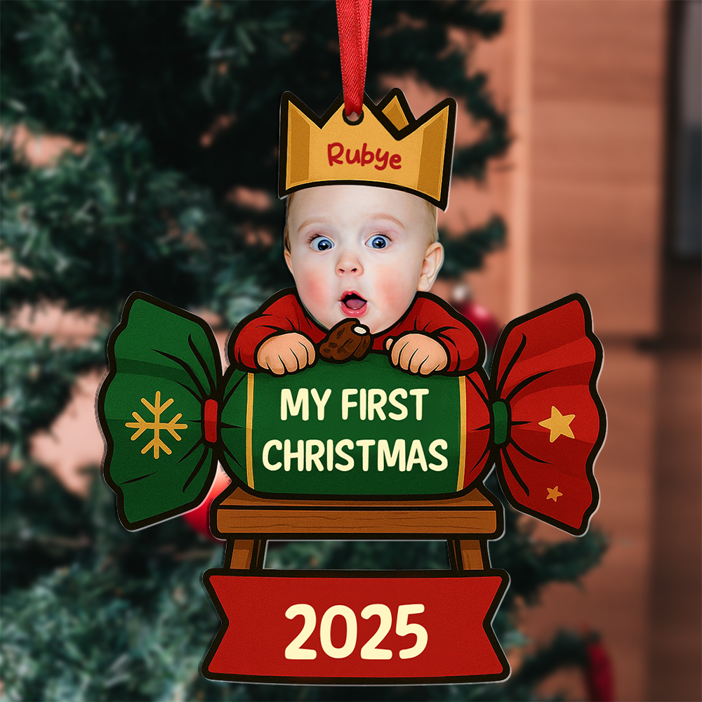 Personalised Baby's First Christmas Cracker Ornament