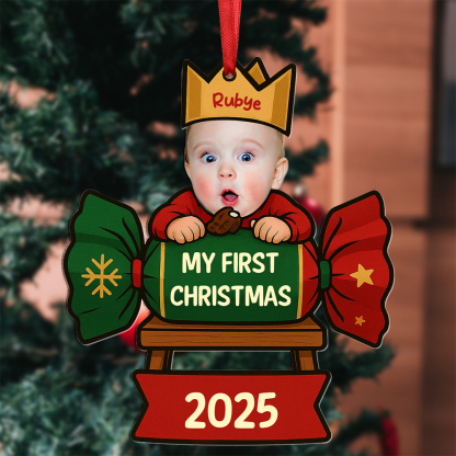 Personalised Baby's First Christmas Cracker Ornament