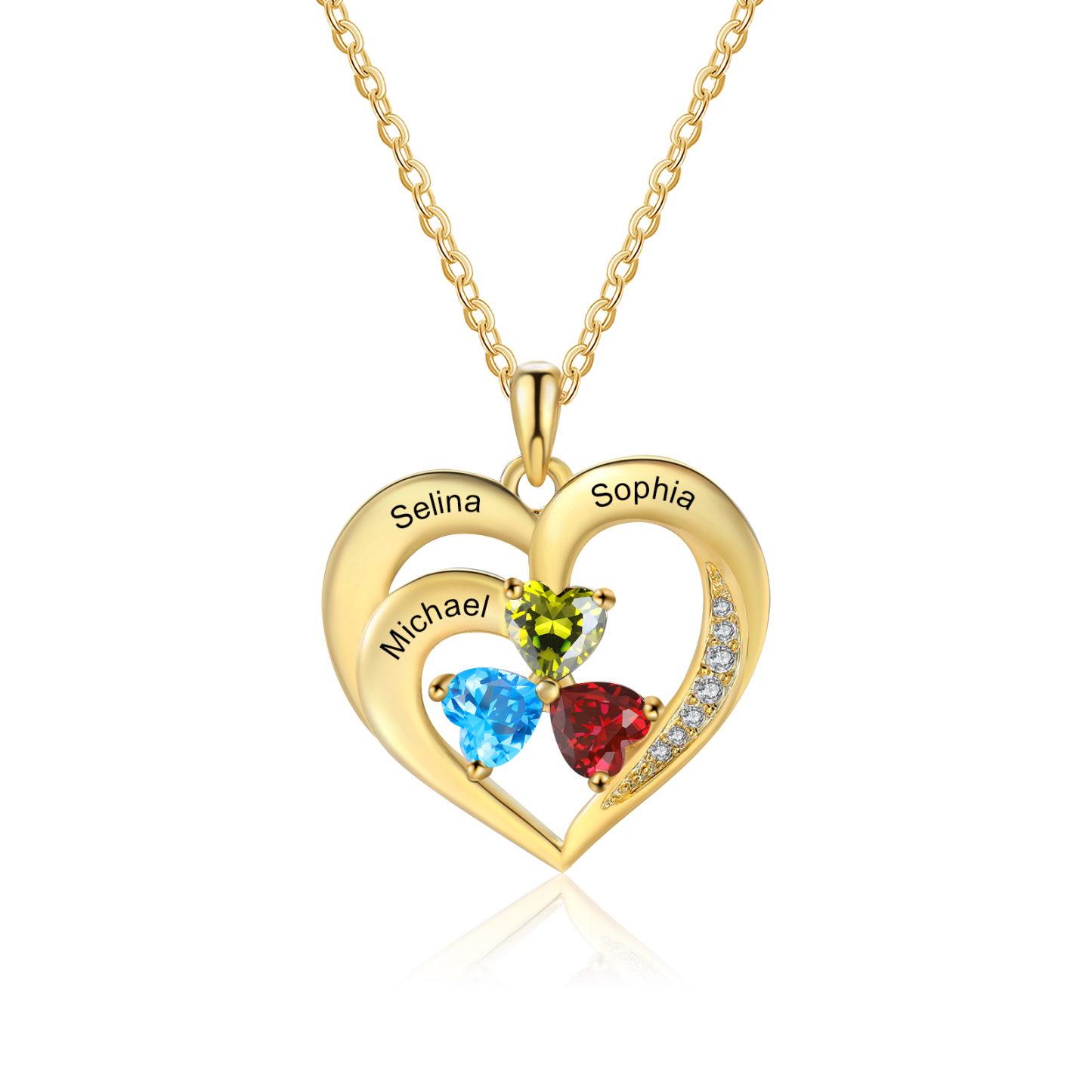Personalised S925 Heart Necklace with 1-5 Names