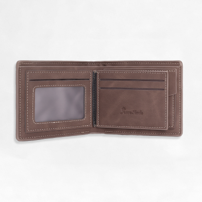 Personalised Men's Wallet - Custom Photo and Name in Brown - Christmas Gift for Him | Jessemade