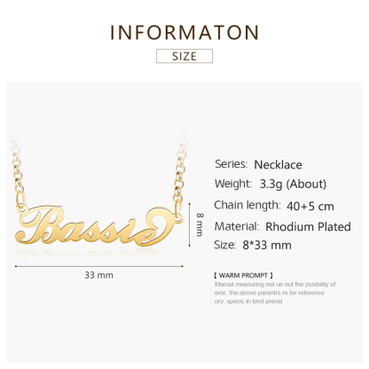 Personalised Necklace Romatic Valentine's Gifts Charm Tiny Necklace