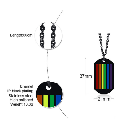 Personalised Text Rainbow Pendant Necklace LGBT Pride Day Gift