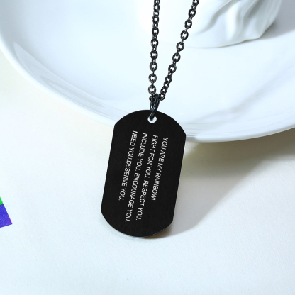 Personalised Text Rainbow Pendant Necklace LGBT Pride Day Gift
