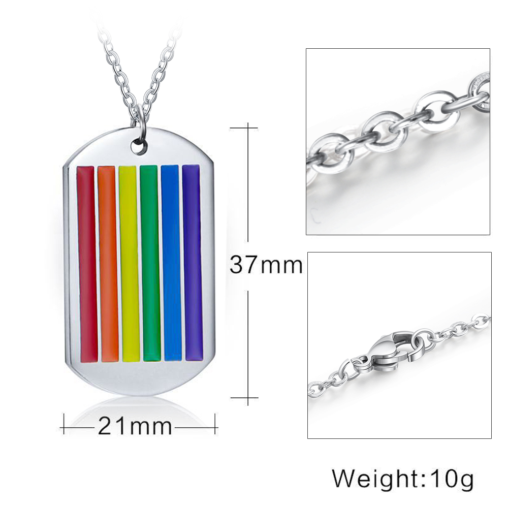 Personalised Text Rainbow Pendant Necklace LGBT Pride Day Gift