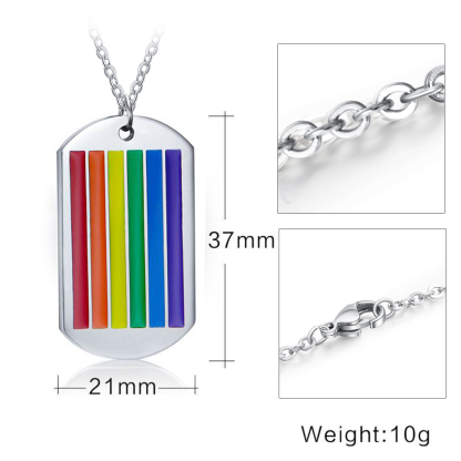 Personalised Text Rainbow Pendant Necklace LGBT Pride Day Gift