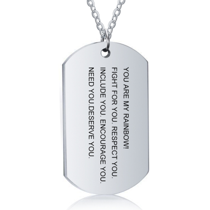 Personalised Text Rainbow Pendant Necklace LGBT Pride Day Gift