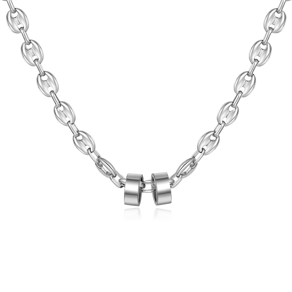 Personalised Dad Men Necklace Gift Set with 2 Beads Engraved 2 Names Custom Gift For Father