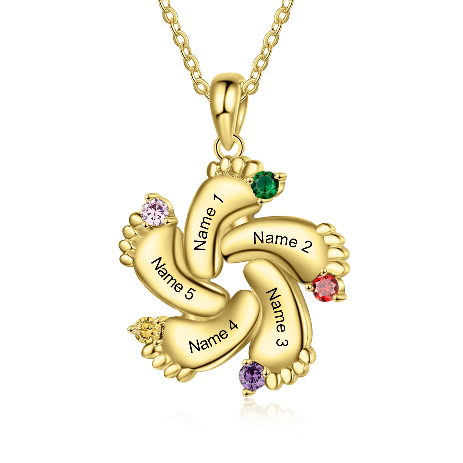 Personalised Baby Foot Necklace Gift Set With Rose BoXFor Mother/Her