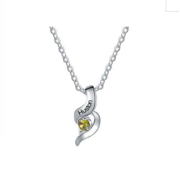 Customized Necklace Cascading Pendant with 1-10 Birthstones Engraving Names Gifts for Her | Jessemade