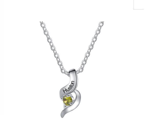 Customized Necklace Cascading Pendant with 1-10 Birthstones Engraving Names Gifts for Her | Jessemade