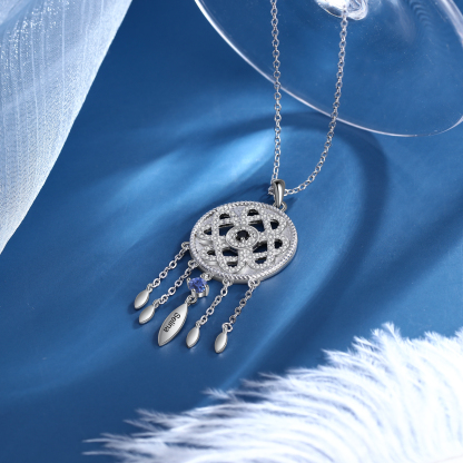 Dreamcatcher Personalised Necklace with Custom Name & Birthstone Necklace Gift for Her | Jessemade