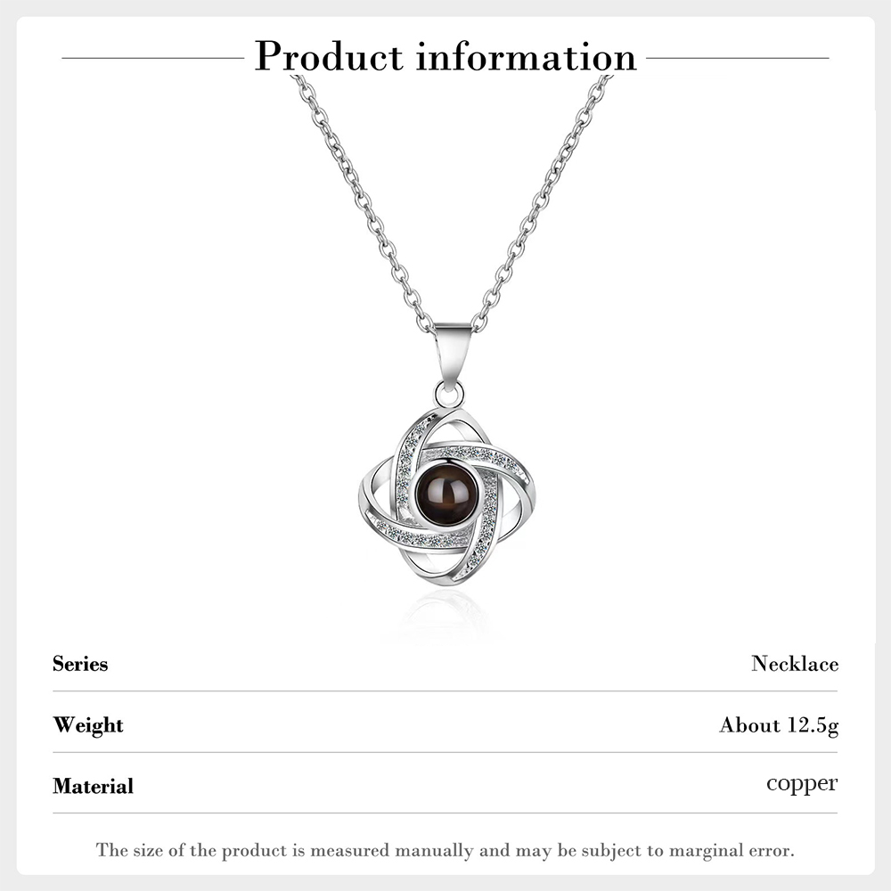 Personalized Photo Necklace Custom Projection Pendant Jewelry Gift for Wife.
