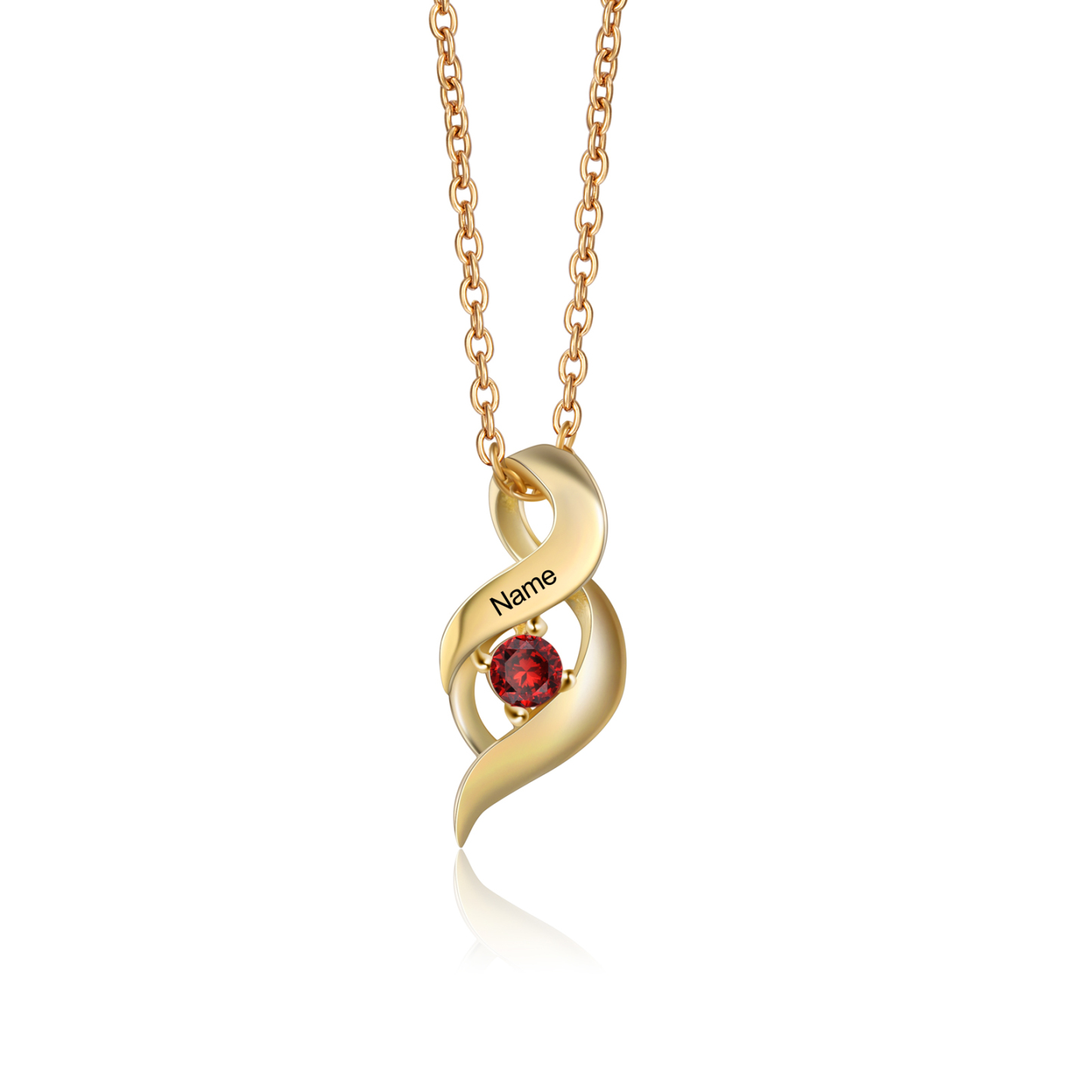 Customized Necklace Cascading Pendant with 1-10 Birthstones Engraving Names Gifts for Her | Jessemade
