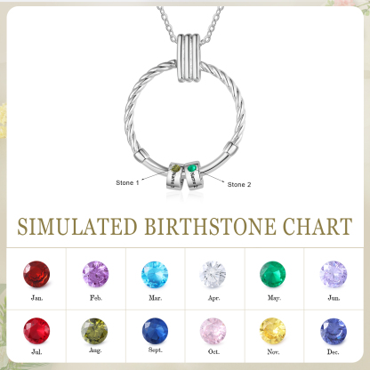 2 Names - Personalised Round Pendant Necklace Customized Name Gift for Her