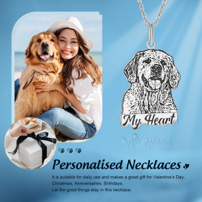Personalised Pet Necklace – Custom Name & Photo Heart Pendant Gift For Dog Lovers | Jessmade