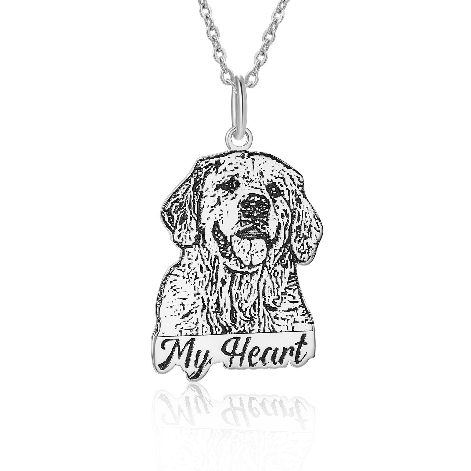 Personalised Pet Necklace – Custom Name & Photo Heart Pendant Gift For