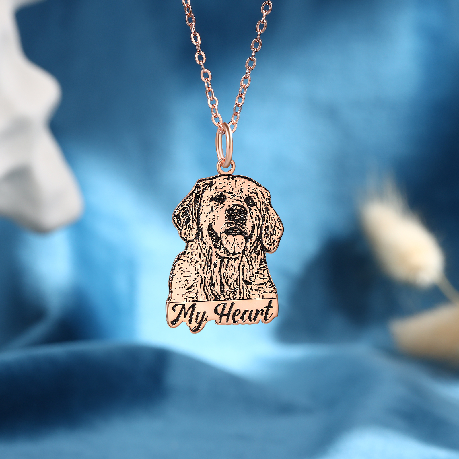 Personalised Pet Necklace – Custom Name & Photo Heart Pendant Gift For Dog Lovers | Jessmade