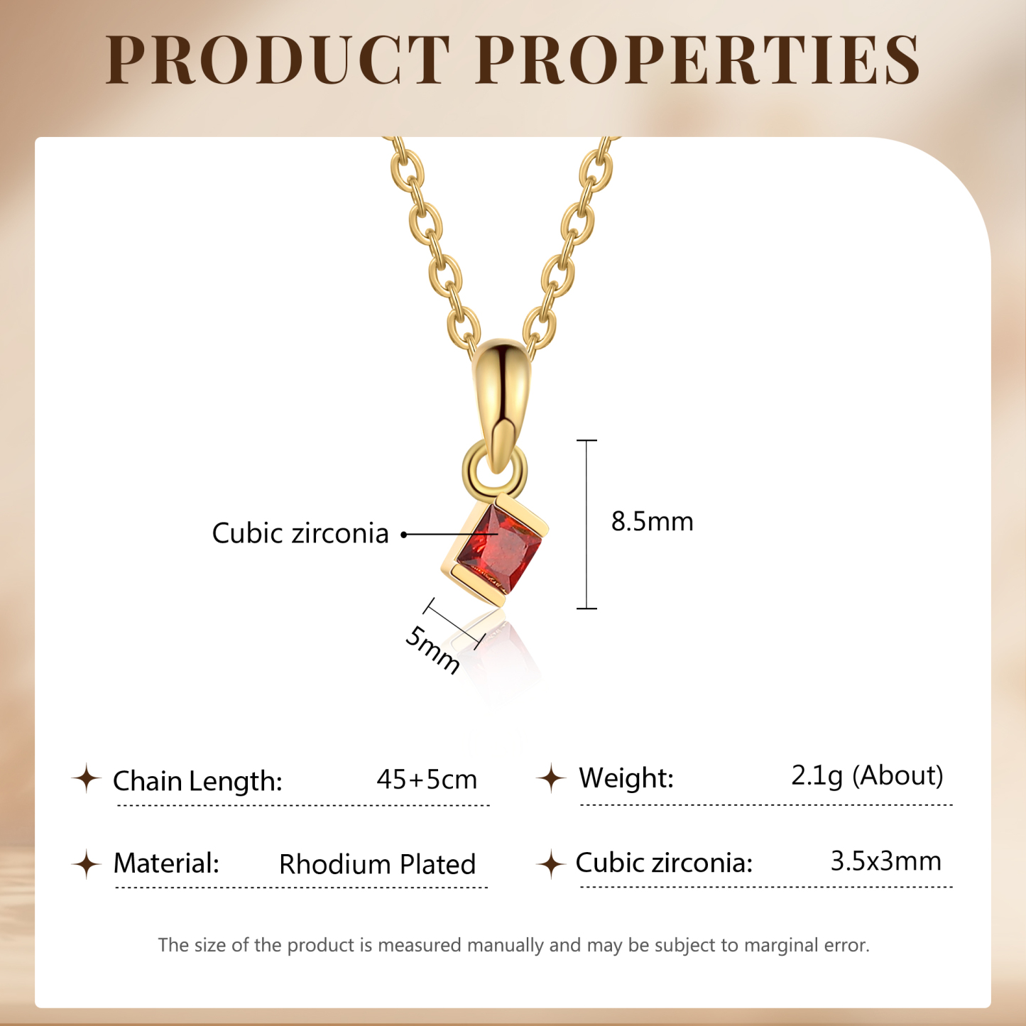 1 Birthstone - Personalised Birthstone Necklace With Her Own Birthstone, The Perfect Dainty Gift For Her