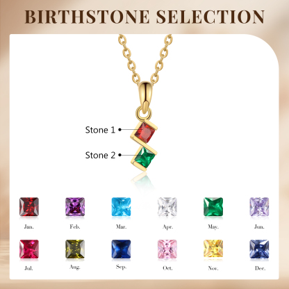 2 Birthstones - Personalised Birthstone Necklace With Her Own Birthstone, The Perfect Dainty Gift For Her