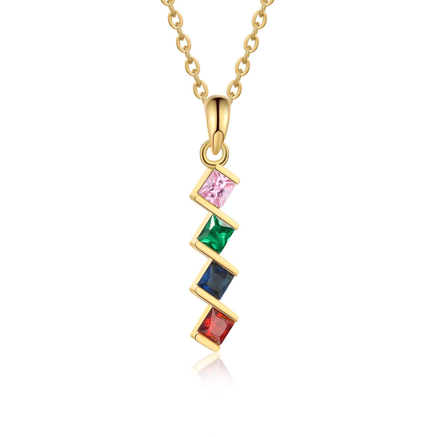 Personalised 1-6 Birthstones Necklace With Her Own Birthstone For Her