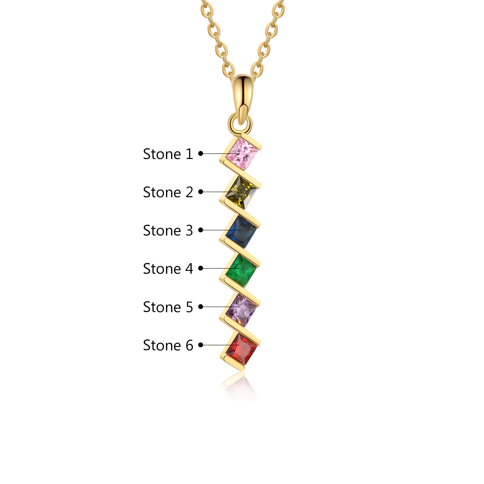 6 Birthstones - Personalised Birthstone Necklace With Her Own Birthstone, The Perfect Dainty Gift For Her