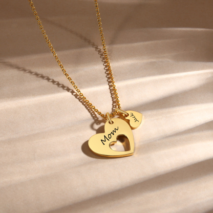 1 Name - Personalised Love Pendant Necklace with Gift Box Customized Name Gift for Her