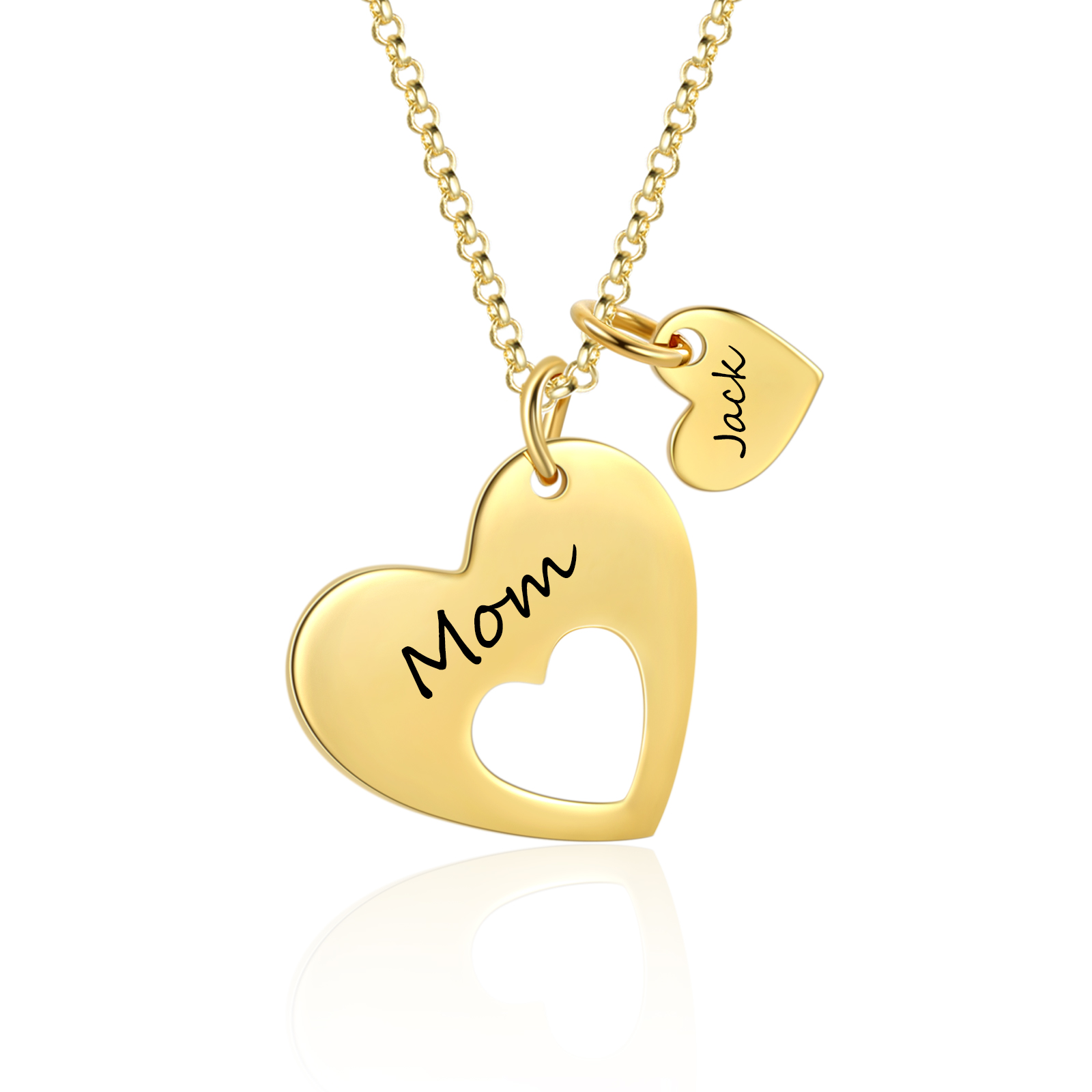 1 Name - Personalised Love Pendant Necklace with Gift Box Customized Name Gift for Her