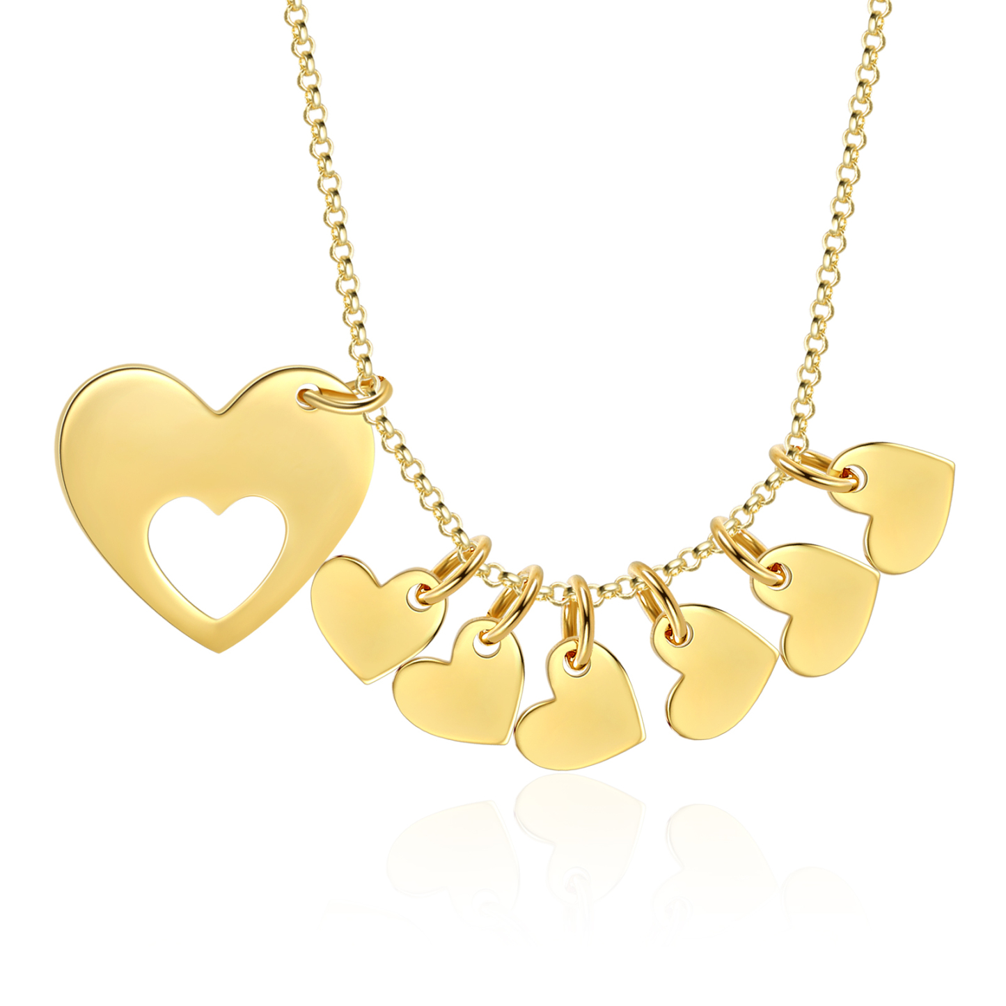 6 Names - Personalised Love Pendant Necklace with Gift Box Customized Name Gift for Her