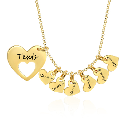 6 Names - Personalised Love Pendant Necklace with Gift Box Customized Name Gift for Her
