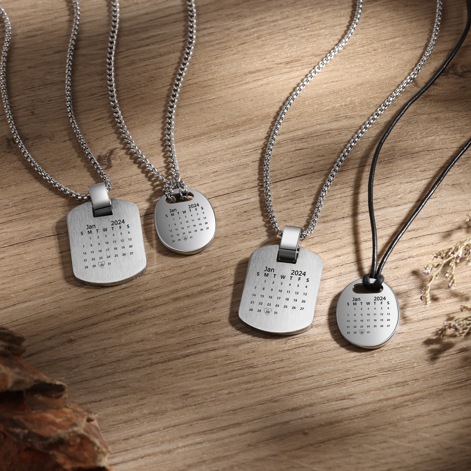 Personalised Custom Photo and Text Stainless Steel Men's Necklace Father's Day Gift for Dad