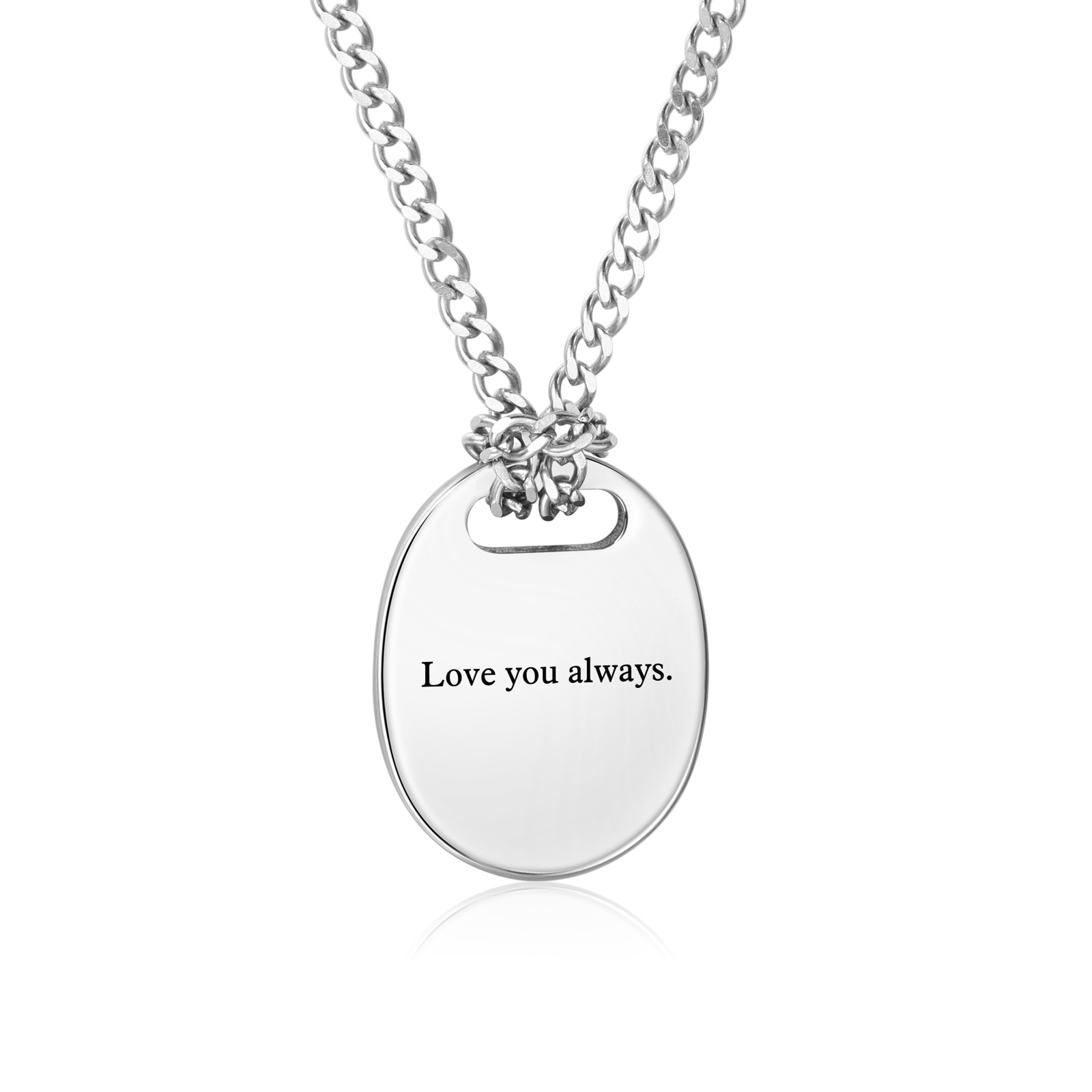 Personalised Custom Photo and Text Stainless Steel Men's Necklace Father's Day Gift for Dad