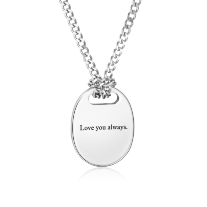 Personalised Custom Photo and Text Stainless Steel Men's Necklace Father's Day Gift for Dad