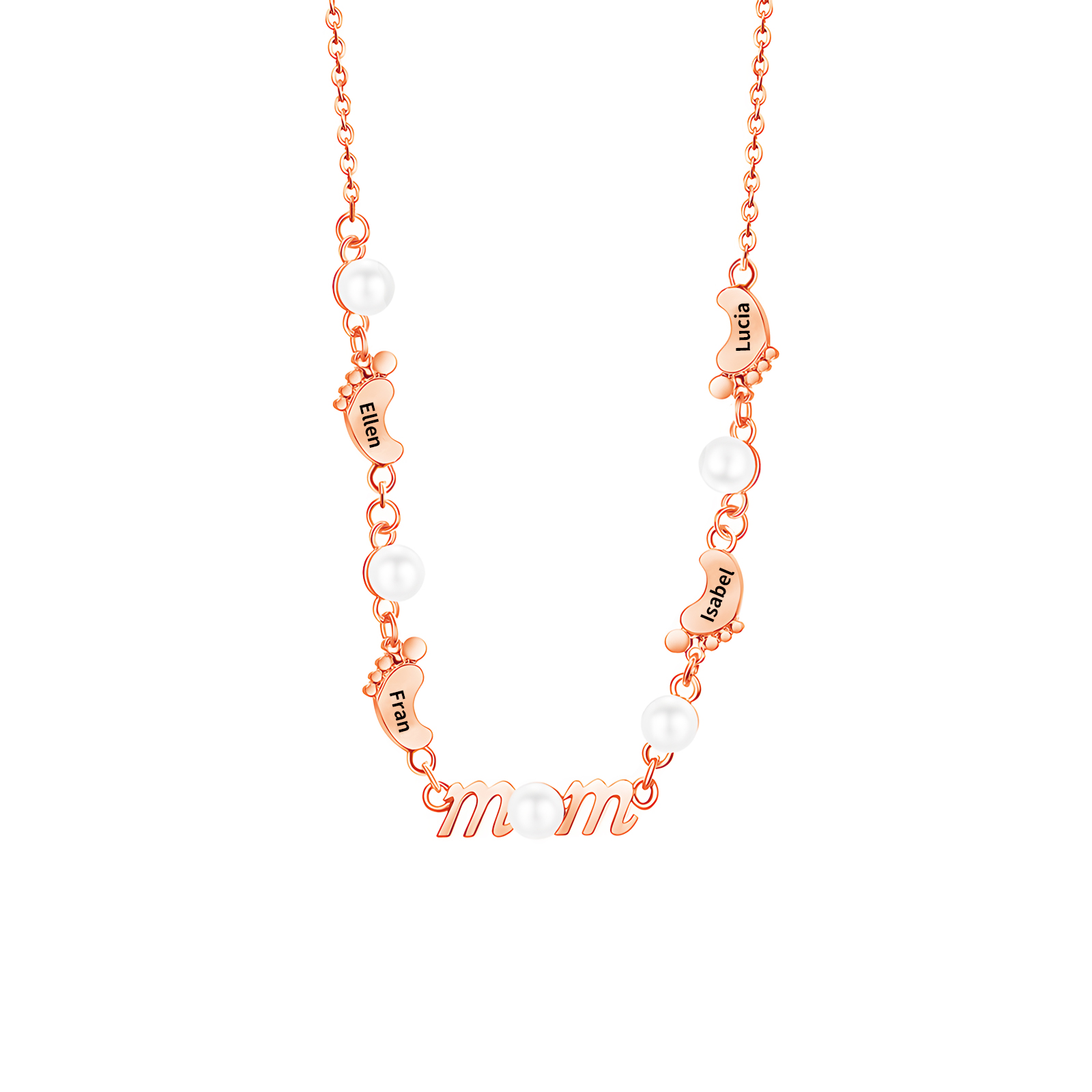4 Names - Personalized Exquisite Pearl Necklace Supports Customized Name Necklace Gifts for Mum